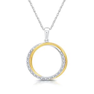 Nova Star(R) Two-Tone Lab Grown Diamond Intertwined Circle Pendant