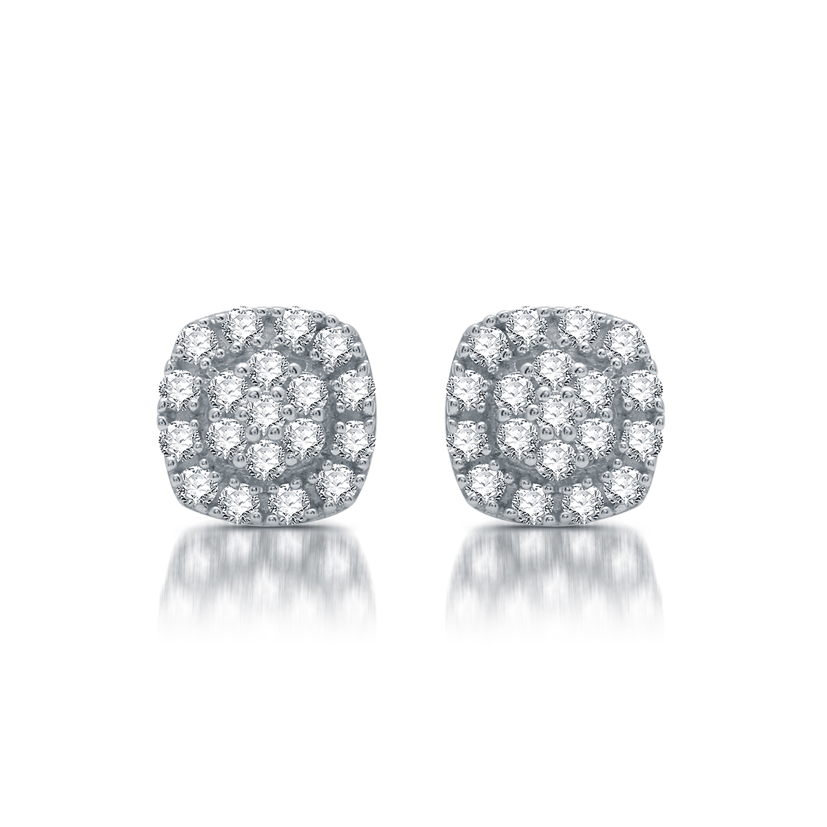 Nova Star(R)Sterling Silver 1/4ctw. Lab Grown Cushion Stud Earrings