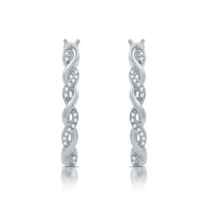 Nova Star(R) Sterling Silver 1/10ctw. Lab Grown Twist Hoop Earrings