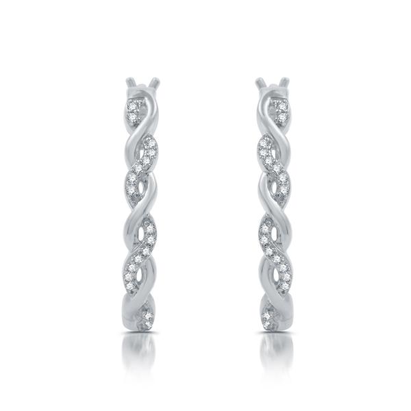 Nova Star(R) Sterling Silver 1/10ctw. Lab Grown Twist Hoop Earrings