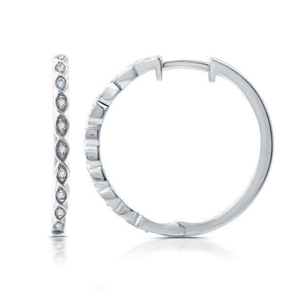 Nova Star(R) 1/10ctw. Lab Grown Diamond Marquise Hoop Earrings
