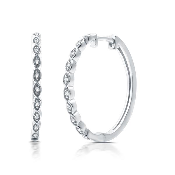 Nova Star(R) 1/10ctw. Lab Grown Diamond Marquise Hoop Earrings alternate view