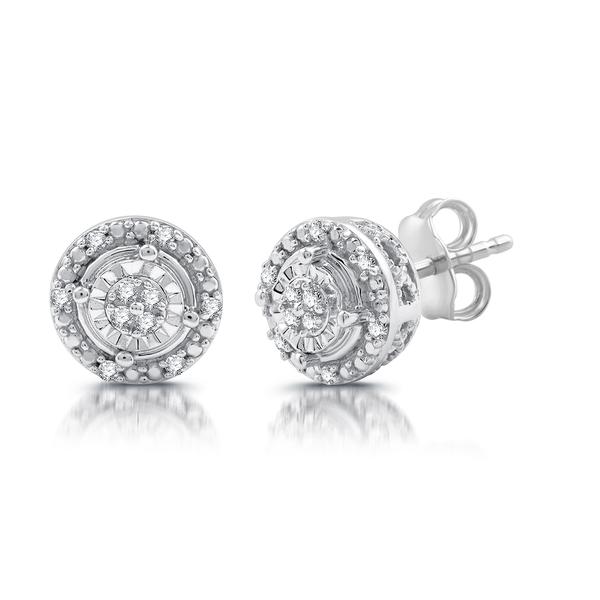 Nova Star(R) 1/10ctw. Lab Grown Diamond Cluster Stud Earrings alternate view