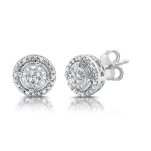 Nova Star(R) 1/10ctw. Lab Grown Diamond Cluster Stud Earrings alternate view