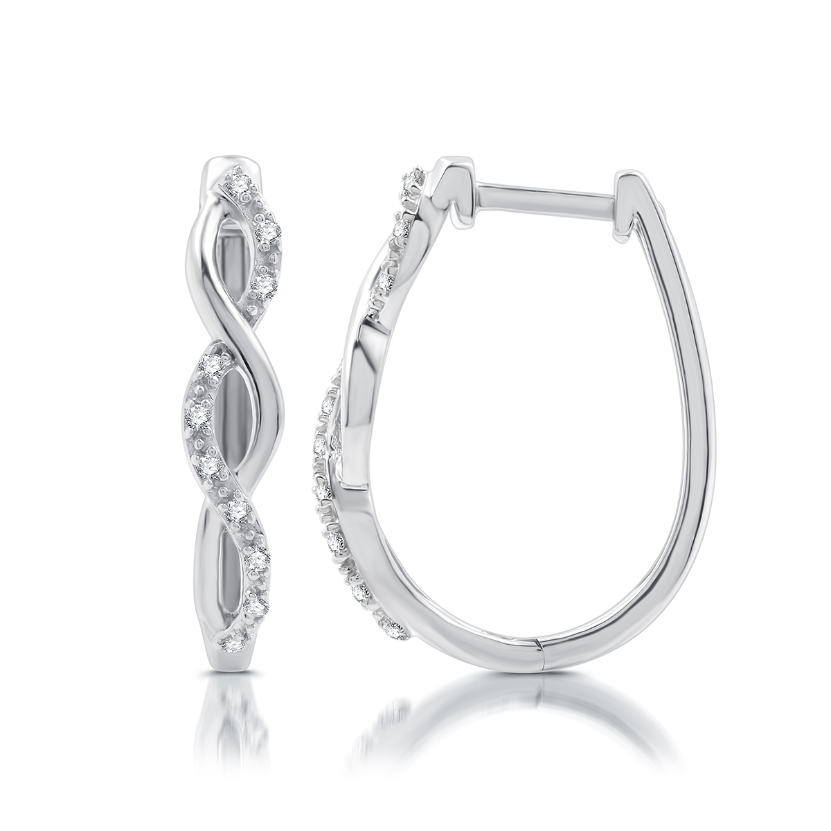 Nova Star(R) 1/10ctw. Lab Grown Diamond Twisted Hoop Earrings