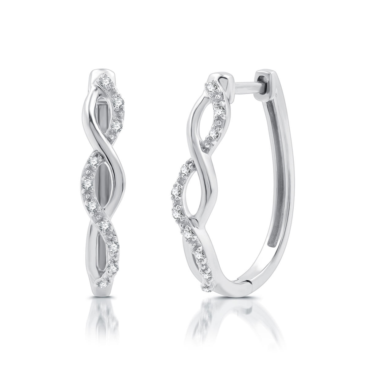 Nova Star(R) 1/10ctw. Lab Grown Diamond Twisted Hoop Earrings