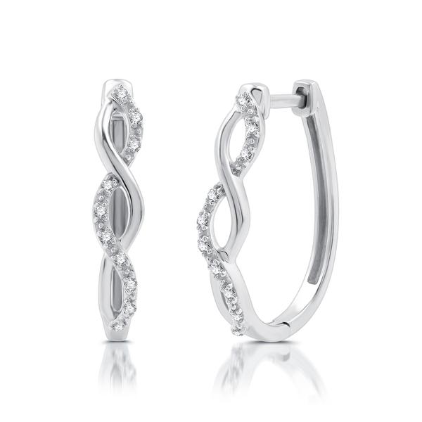 Nova Star(R) 1/10ctw. Lab Grown Diamond Twisted Hoop Earrings alternate view