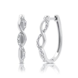 Nova Star(R) 1/10ctw. Lab Grown Diamond Twisted Hoop Earrings alternate view