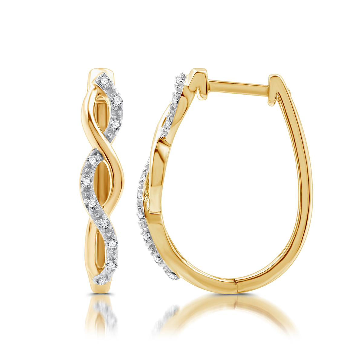 Nova Star(R) Lab Grown Diamond Twisted Huggie Hoop Earrings