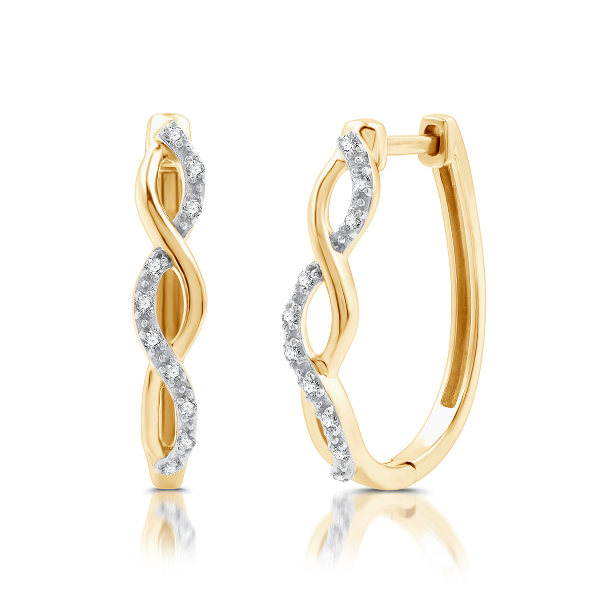 Nova Star(R) Lab Grown Diamond Twisted Huggie Hoop Earrings