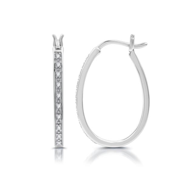 Nova Star(R) 1/10ctw. Lab Grown Diamond Huggie Hoop Earrings