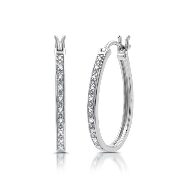 Nova Star(R) 1/10ctw. Lab Grown Diamond Huggie Hoop Earrings alternate view