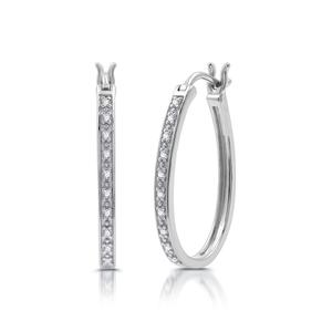 Nova Star(R) 1/10ctw. Lab Grown Diamond Huggie Hoop Earrings alternate view