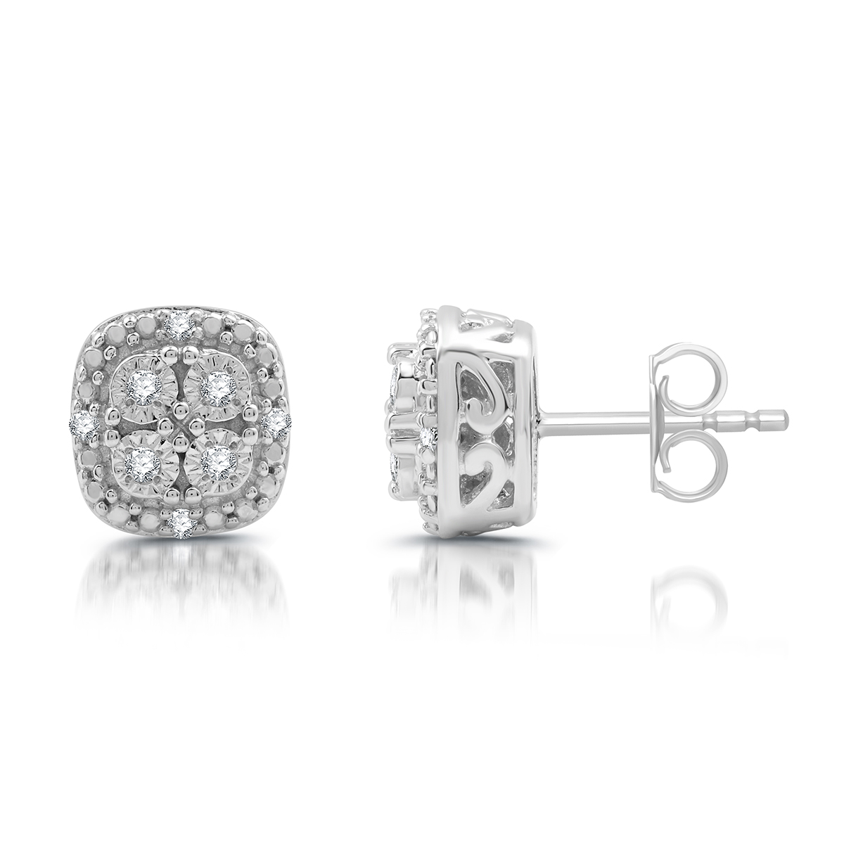 Nova Star(R) 1/10ctw. Lab Grown Diamond Cushion Stud Earrings