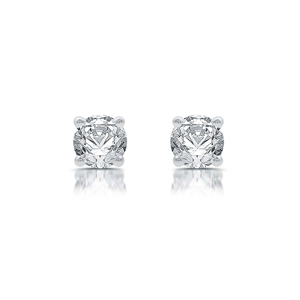 Nova Star(R) White Gold Lab Grown Diamond Prong Stud Earrings