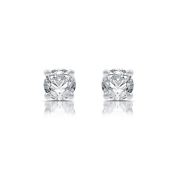 Nova Star(R) White Gold Lab Grown Diamond Prong Stud Earrings