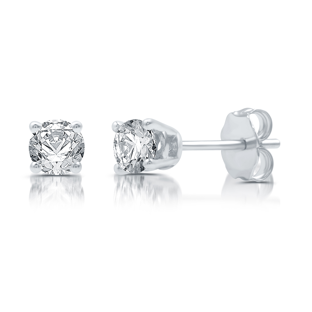 Nova Star(R) White Gold Lab Grown Diamond Prong Stud Earrings