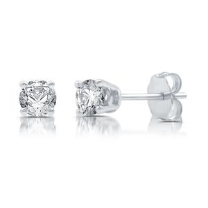 Nova Star(R) White Gold Lab Grown Diamond Prong Stud Earrings alternate view