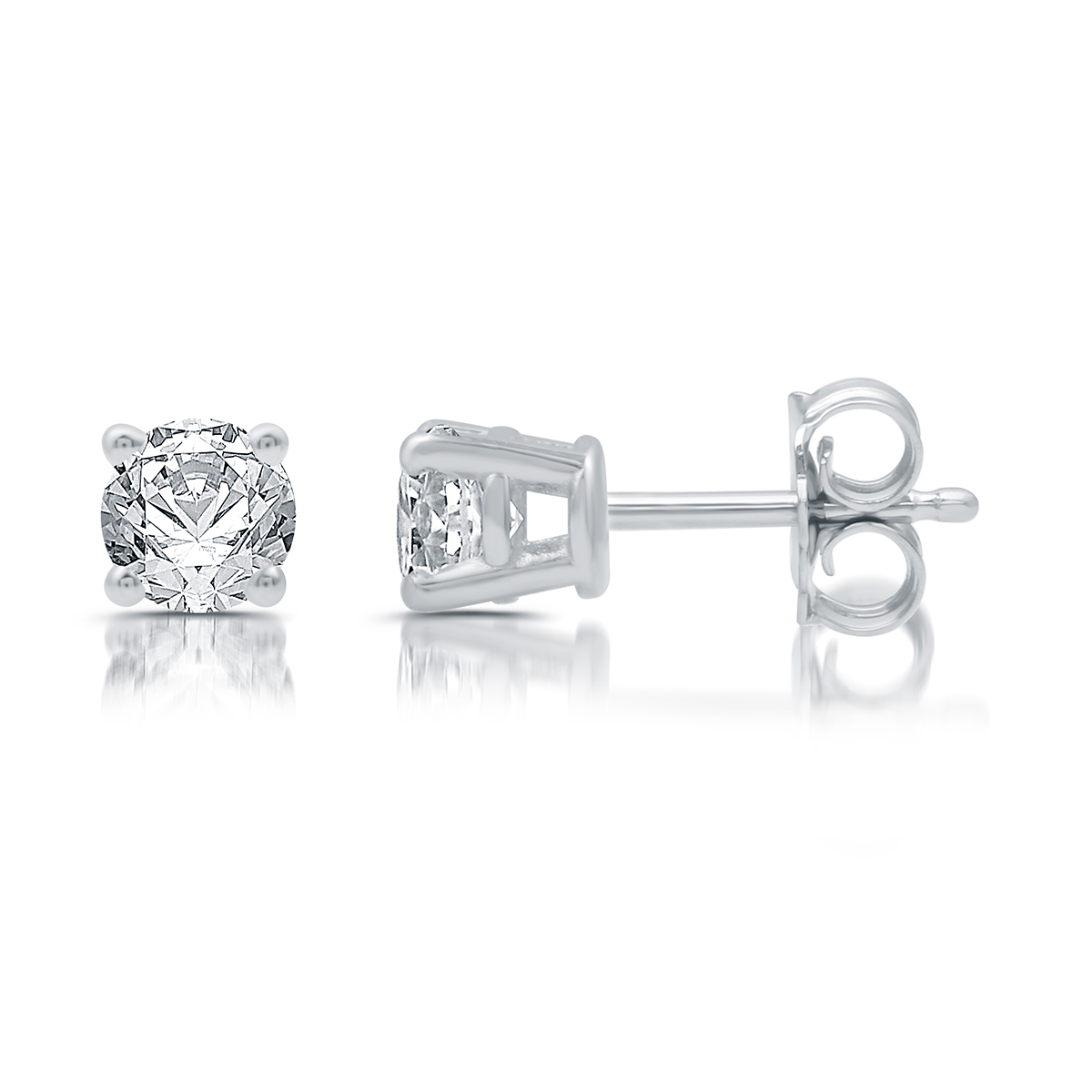 Nova Star(R) White Gold Lab Grown Diamond Prong Stud Earrings