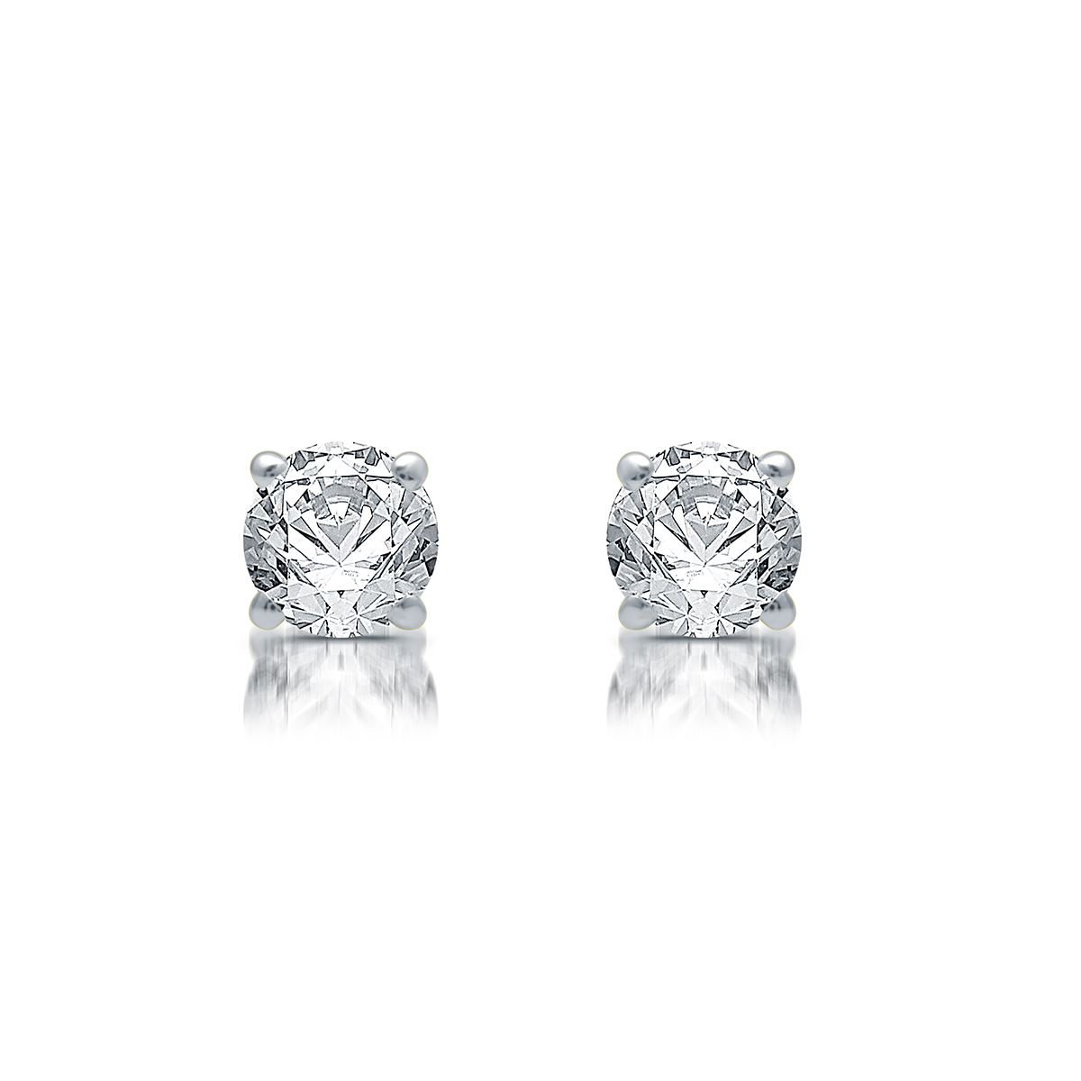 Nova Star(R) White Gold Lab Grown Diamond Prong Set Stud Earrings