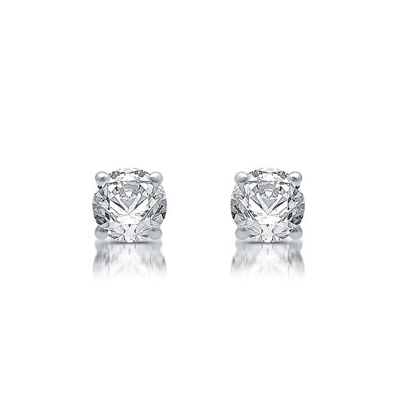Nova Star(R) White Gold Lab Grown Diamond Prong Set Stud Earrings