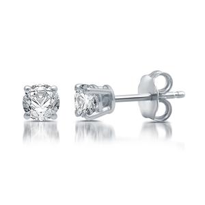Nova Star(R) White Gold Lab Grown Diamond Prong Set Stud Earrings alternate view