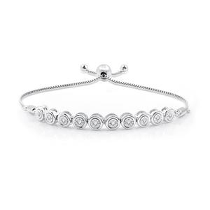 Nova Star(R) Sterling Silver & Lab Grown Diamond Link Bolo Bracelet