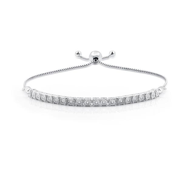 Nova Star(R) Sterling Silver Lab Grown Diamond Bolo Tennis Bracelet