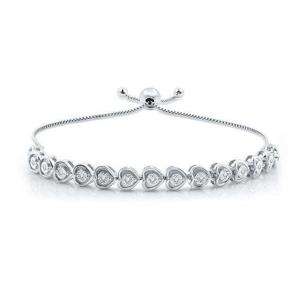 Nova Star(R) Lab Grown Diamond Sideways Heart Bolo Bracelet