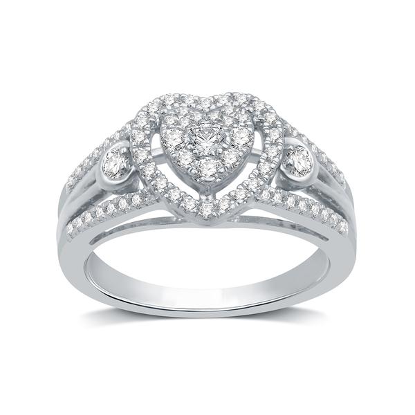 Nova Star(R) Sterling Silver 1/2ctw. Lab Grown Diamond Heart Ring