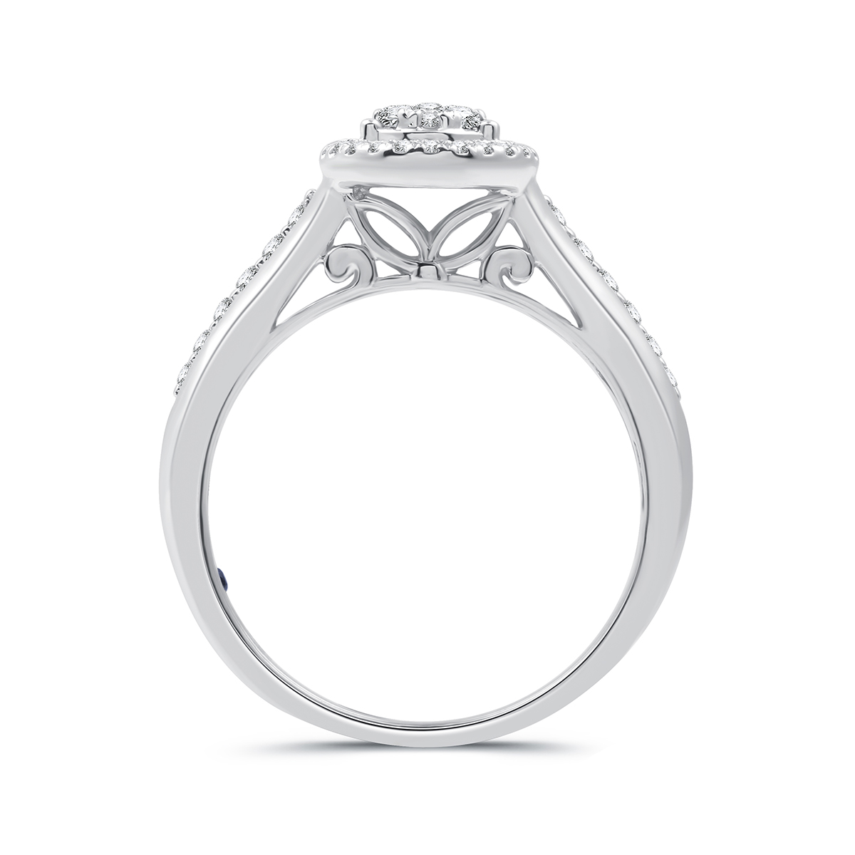 Nova Star(R) Sterling Silver Lab Grown Diamond Pear Bridal Set