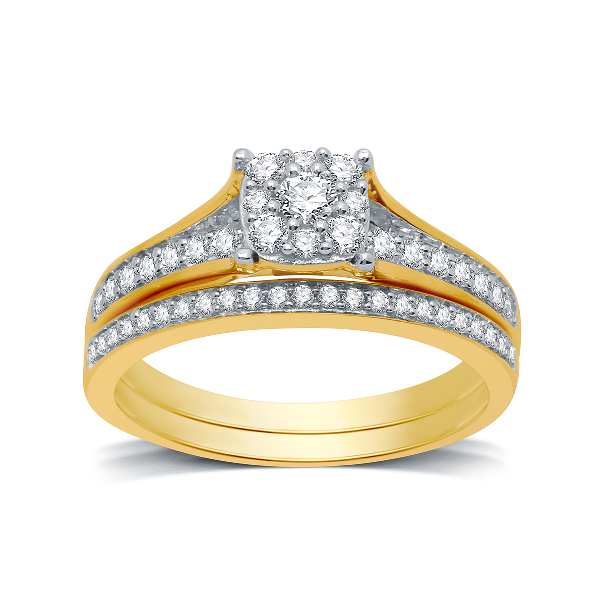 Nova Star(R)10kt. Gold 1/2ctw Lab Grown Diamond Princess Bridal Set