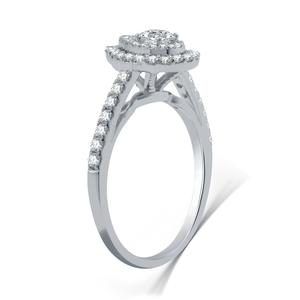 Nova Star(R) Lab Grown Diamond Pear-Shaped Double Halo Bridal Ring alternate view