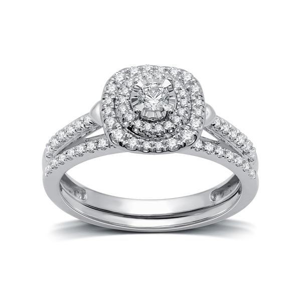 Nova Star(R) 1/2ctw. Lab Grown Diamond Double Halo Bridal Set