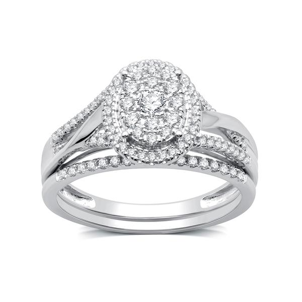 Nova Star(R) Lab Grown Diamond Double Halo Split Shank Bridal Set