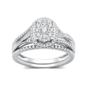 Nova Star(R) Lab Grown Diamond Double Halo Split Shank Bridal Set