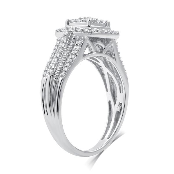 Nova Star(R) Lab Grown Diamond Halo Cluster Cathedral Bridal Set alternate view
