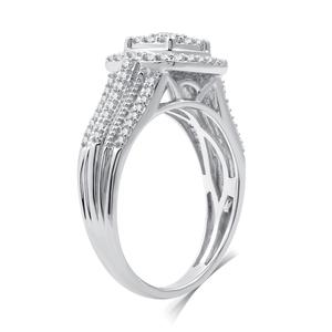 Nova Star(R) Lab Grown Diamond Halo Cluster Cathedral Bridal Set alternate view