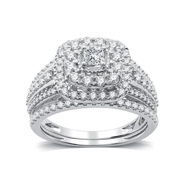 Nova Star(R) Lab Grown Diamond Double Cushion Halo Bridal Set