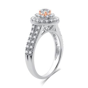 Nova Star(R) Two-Tone Lab Grown Diamond Double Halo Bridal Set alternate view