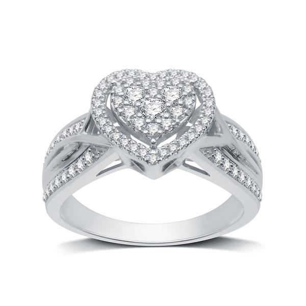Nova Star(R) 1/2ctw. Lab Grown Diamond Heart Cluster Bridal Ring