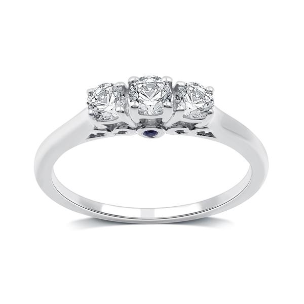 Nova Star(R) Lab Grown Diamond & Sapphire Cathedral Bridal Ring