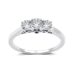Nova Star(R) Lab Grown Diamond & Sapphire Cathedral Bridal Ring