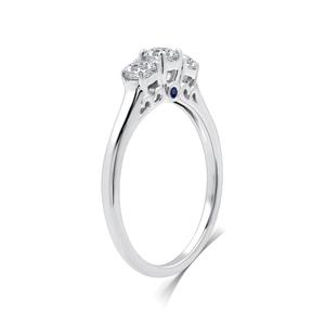 Nova Star(R) Lab Grown Diamond & Sapphire Cathedral Bridal Ring alternate view