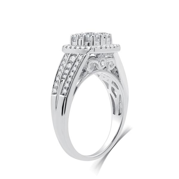Nova Star(R) 1ctw. Lab Grown Diamond Cushion Cluster Bridal Ring alternate view