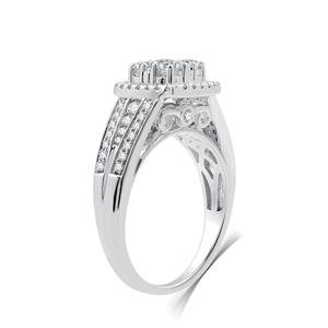 Nova Star(R) 1ctw. Lab Grown Diamond Cushion Cluster Bridal Ring alternate view