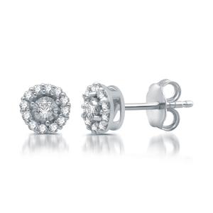 Nova Star(R) 14kt. White Gold 1/4ctw Lab Grown Stud Earrings alternate view