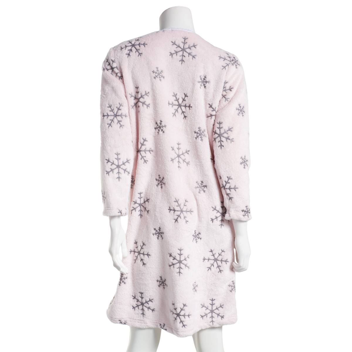 Womens Elegant Emily Long Sleeve Henley Snowflake Nightgown
