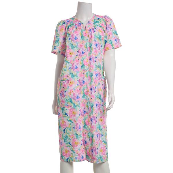 Womens Elegant Emily Short Sleeve Floral Trapunto Duster alternate view