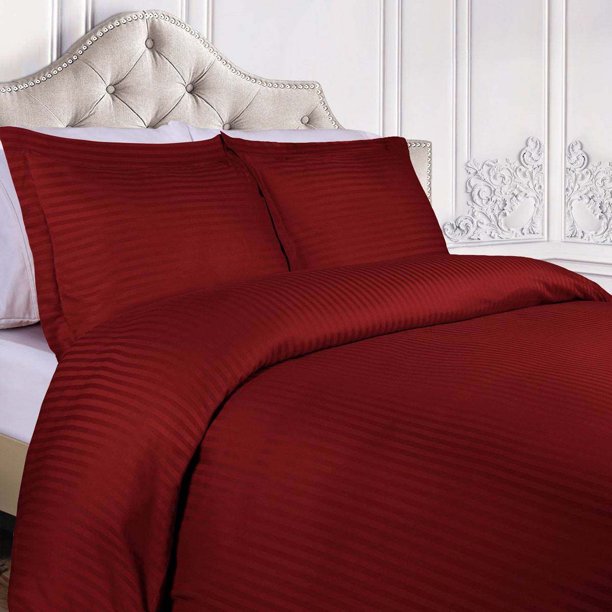 Superior 300TC Egyptian Cotton Striped Duvet Cover Set